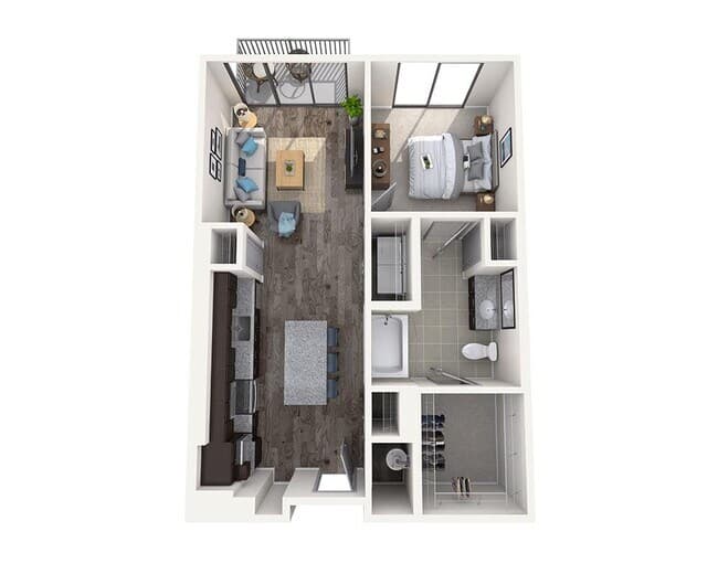 One Bedroom A1D 03 - 3219 floor plan