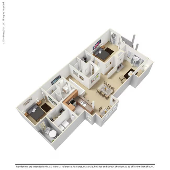 2 Bedroom - B2 9114 floor plan