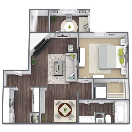 A3 - with Sunroom 1108 floor plan