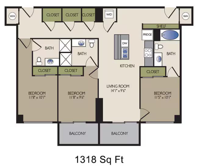 G, H, J, K, L, L1 206 floor plan
