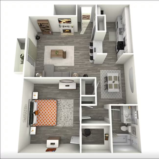 1 Bedroom 1 Bathroom 253 floor plan