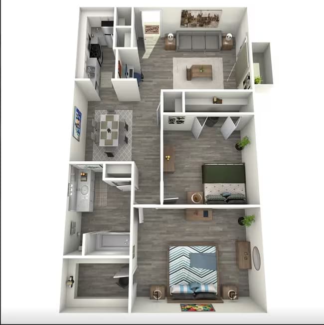 2 Beds • 2 Bath 300 floor plan