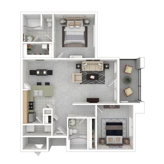 2 Bedroom - B3 358 floor plan