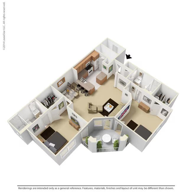 2 Bedroom - B4 264 floor plan