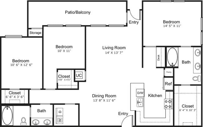 Unit 9212 9318 floor plan