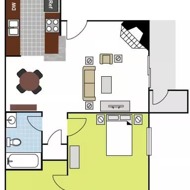 1x1 1009 floor plan