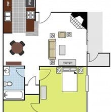 1x1 1111 floor plan