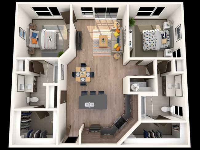 2 Beds • 2 Bath 365 floor plan