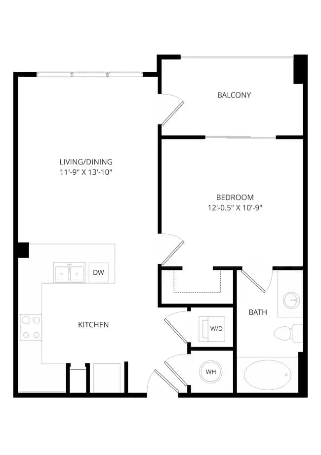 1 Bed • 1 Bath 251 floor plan