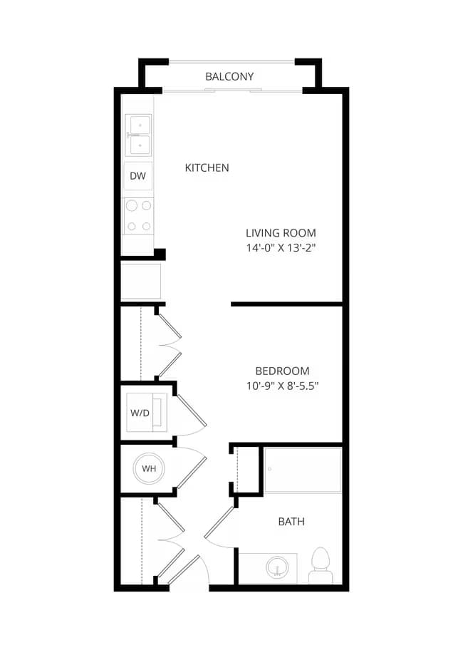 Studio • 1 Bath 216 floor plan