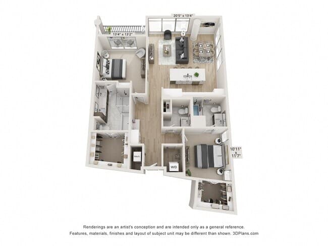 The Viridian 0501 floor plan