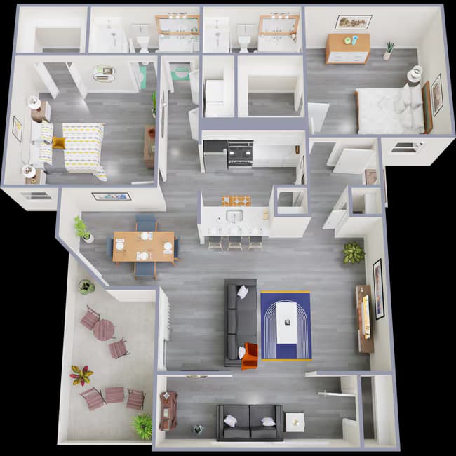 2 Beds • 2 Bath 220 floor plan