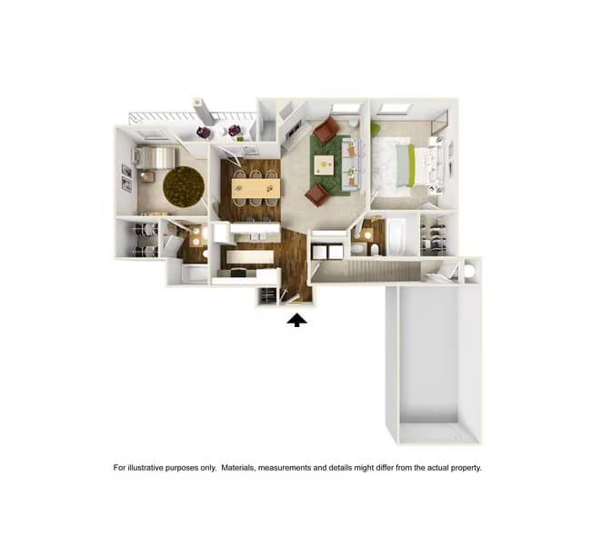 2 Beds • 2 Bath 1511 floor plan