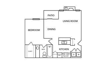 1 Bedroom / 1 Bath 1060 floor plan