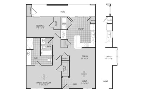 B1 2x2 Flat 8106 floor plan