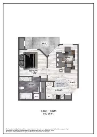 1 Bed • 1 Bath 207 floor plan