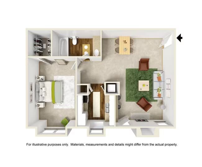 1 Bed • 1 Bath 235 floor plan