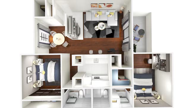 2 Beds • 2 Bath 2025 floor plan