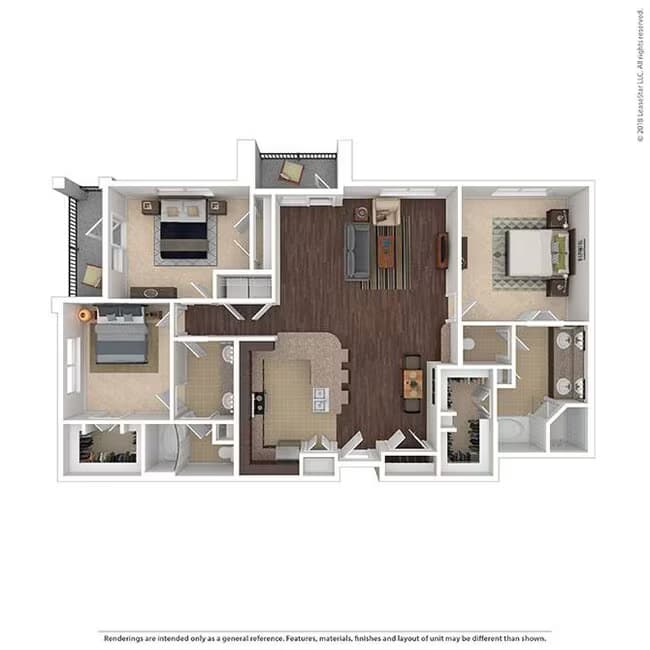 3 Beds • 2 Bath B-217 floor plan