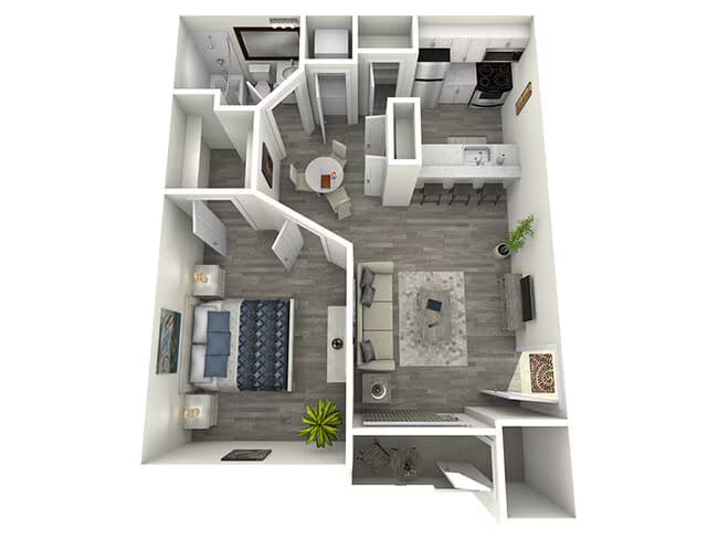 1 Bed • 1 Bath 7104 floor plan