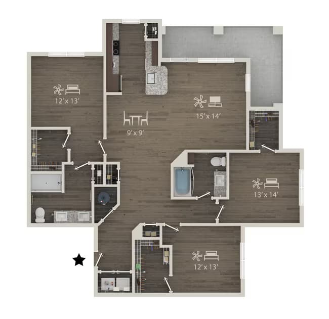 Unit 3309 3425 floor plan