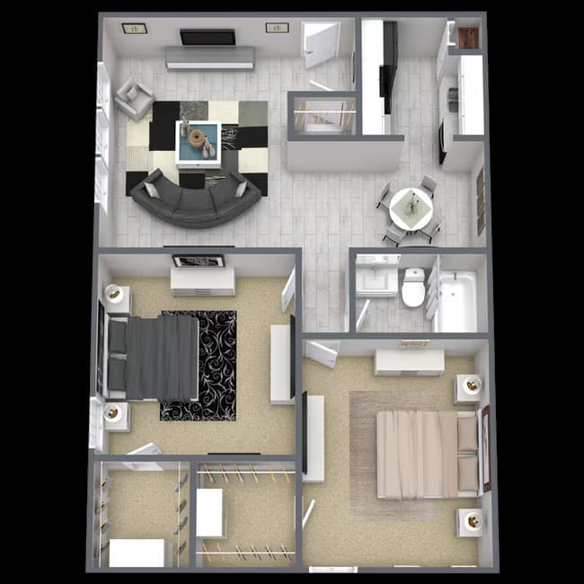Two Bedroom 1 1071 floor plan