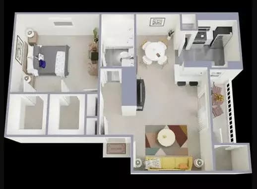 1 Bedroom 1 Bathroom 244 floor plan