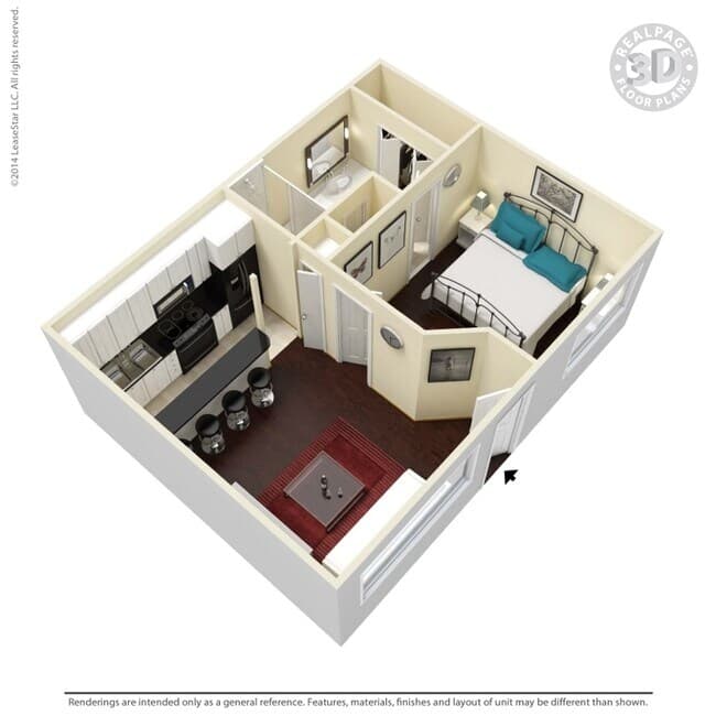 1 Bed • 1 Bath 1106 floor plan
