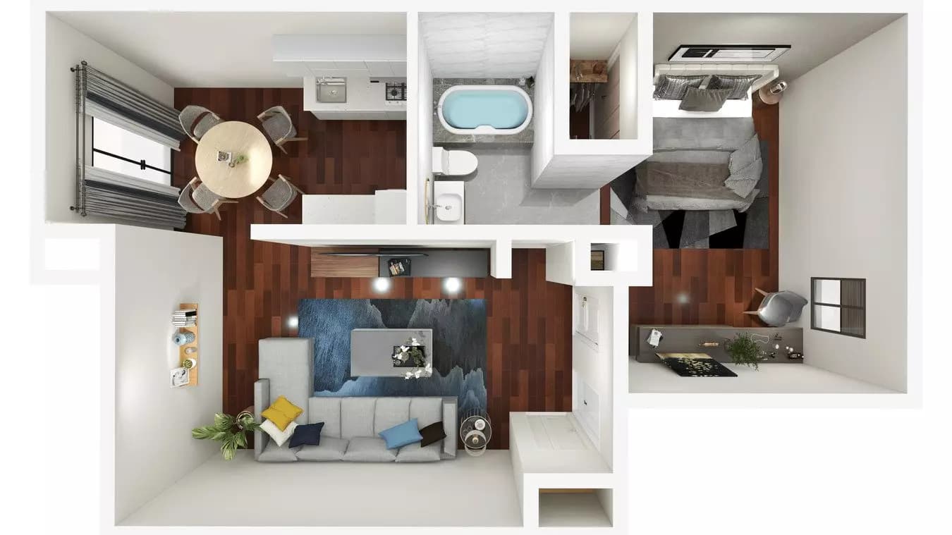 Willow - 1 Bed 1 Bath 1058 floor plan