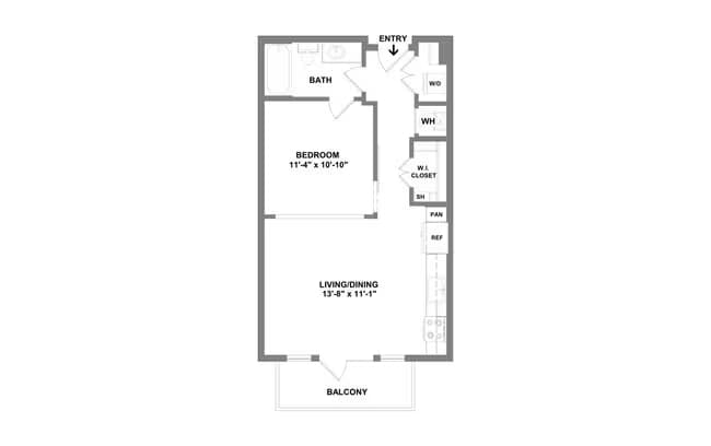 1 Bed • 1 Bath 1121 floor plan