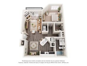 1X1B 207 floor plan