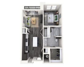 One Bedroom A1A 01 - 3089 floor plan