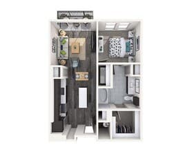 One Bedroom A1D 01 - 2078 floor plan