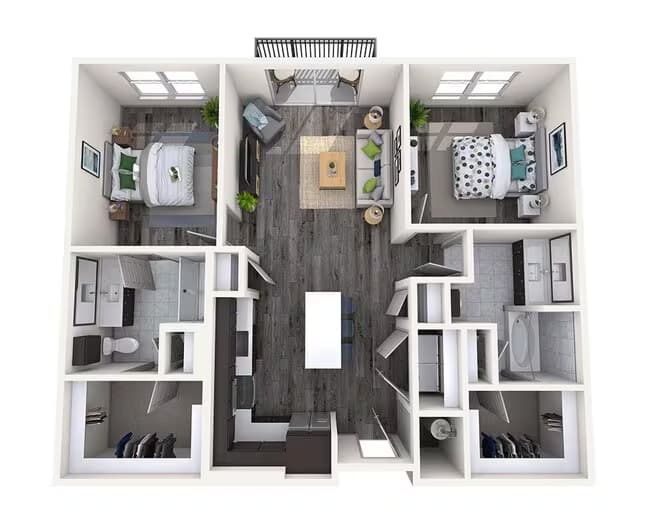 Two Bedroom B2A 01 - 4070 floor plan