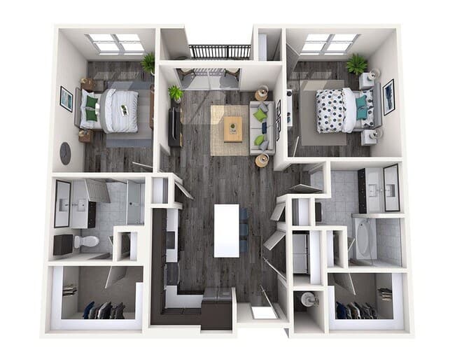 Two Bedroom B2C 01 - 4041 floor plan