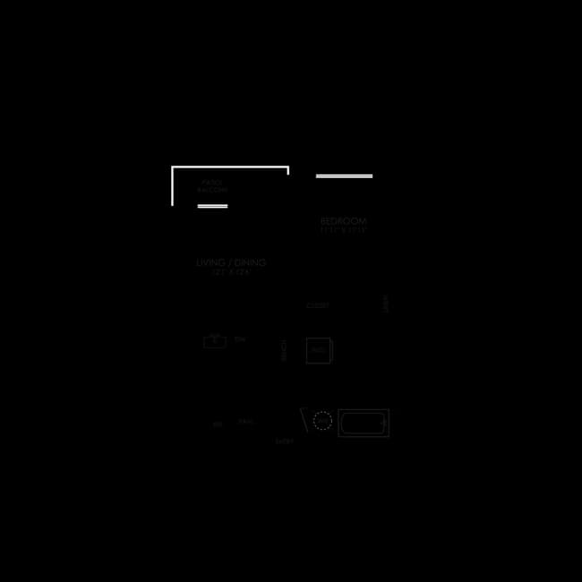 A1- 1x1 2220 floor plan
