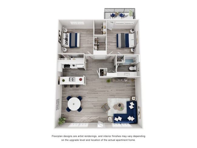 2 Beds • 1 Bath 217 floor plan