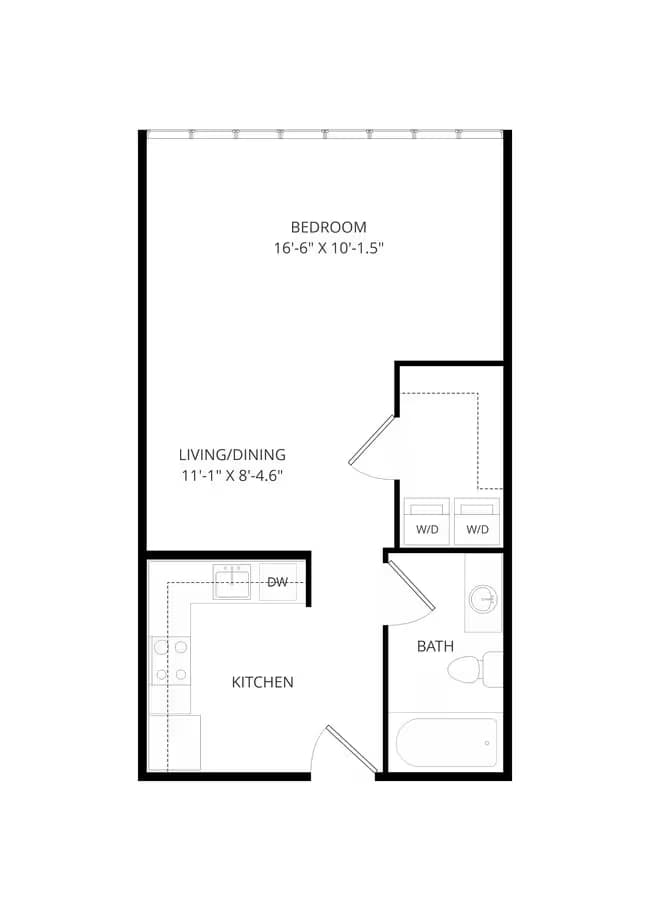Studio • 1 Bath P1-2117 floor plan