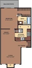 1-1 FLAT 1030 floor plan