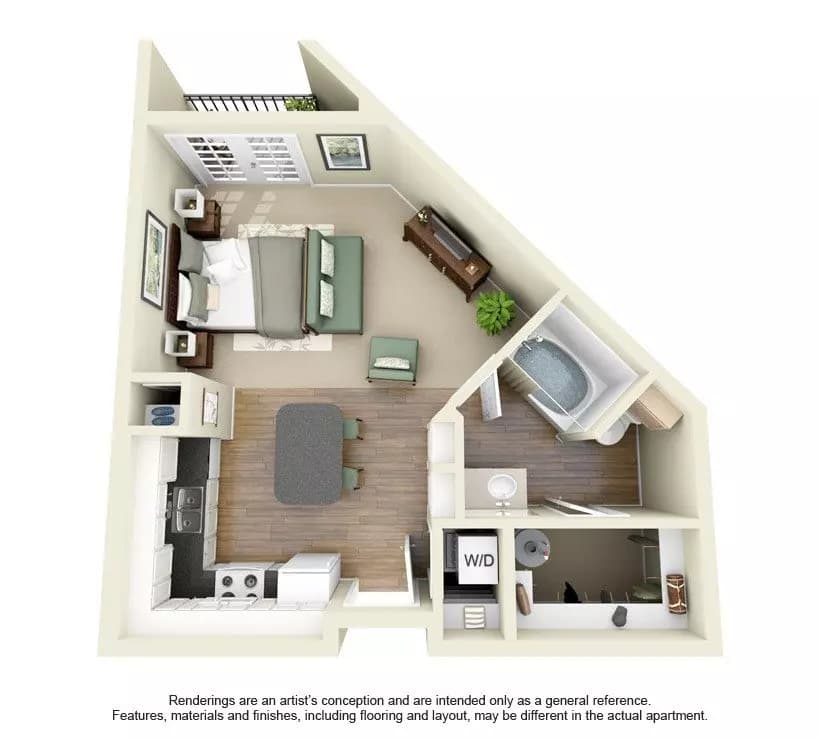 Studio • 1 Bath 115 floor plan