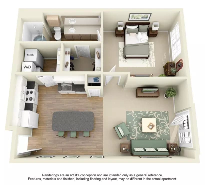 1 Bed • 1 Bath 207 floor plan