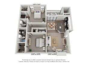 Unit 0122B 1123B floor plan