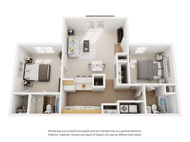 2 Beds • 2 Bath 427 floor plan