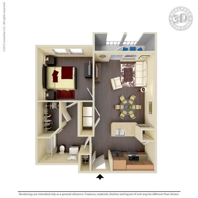1 Bed • 1 Bath 8203 floor plan