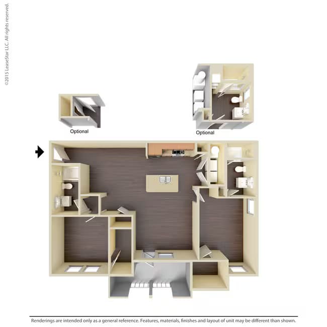 2 Beds • 2 Bath 9310 floor plan