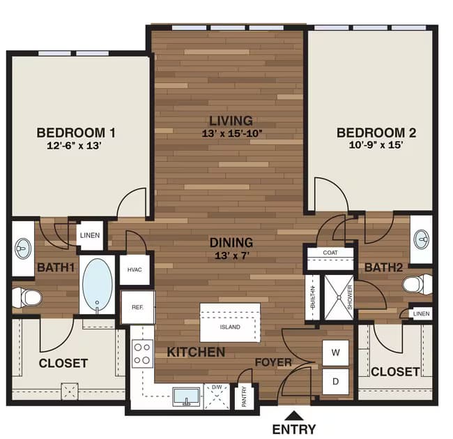 Unit 1444 1364 floor plan