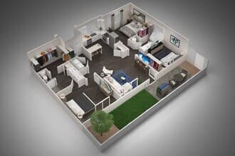 3 Bedrooms 3631-M floor plan