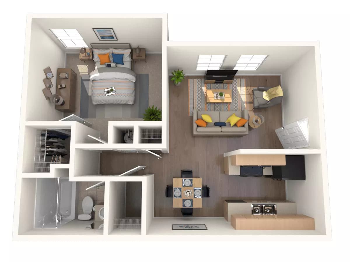 One Bedroom 1104 floor plan