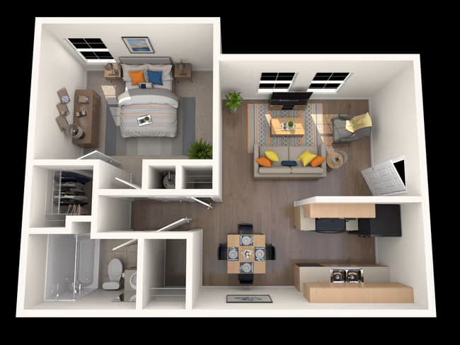 1 Bed • 1 Bath 6503 floor plan