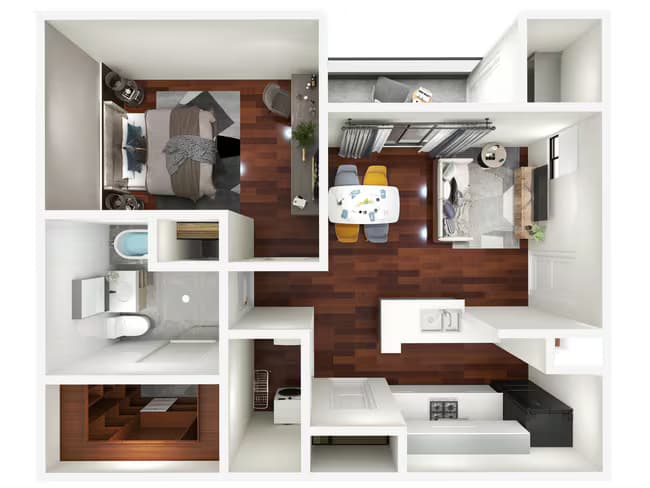 1 Bedroom 1 Bath - Reno 5108 floor plan